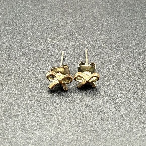 Vintage Gold Tone Ribbon Bow Earrings Set - Picture 1 of 7